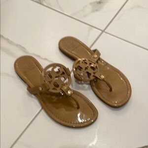 Tory Burch Brown Logo Sandals